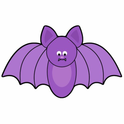 Purple Cartoon Bat Halloween Statuette