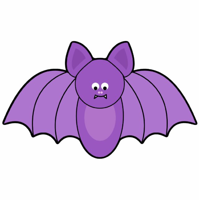 Purple Cartoon Bat Halloween Statuette (Front)