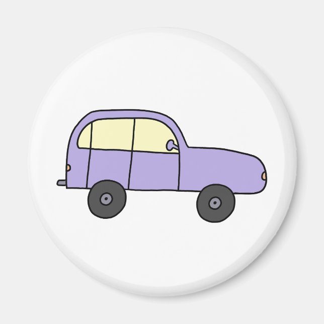 Purple Cartoon Car Magnet (Front)
