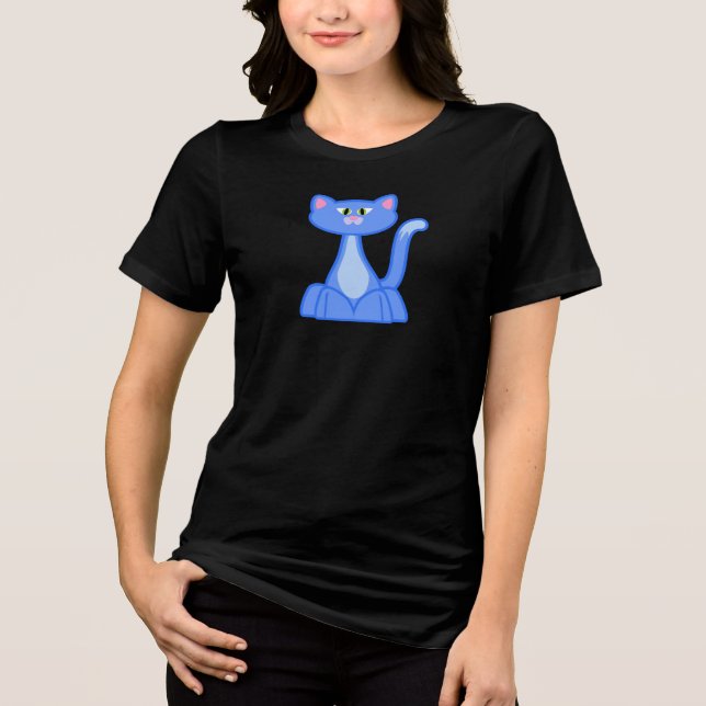 Purple Cartoon Cat Tee for cat lovers (Front)