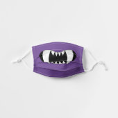 Purple Cartoon Monster Teeth Kids' Cloth Face Mask (Front, Unfolded)