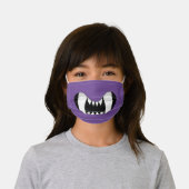 Purple Cartoon Monster Teeth Kids' Cloth Face Mask (Worn)