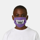 Purple Cartoon Monster Teeth Mouth Kids' Cloth Face Mask (Worn)