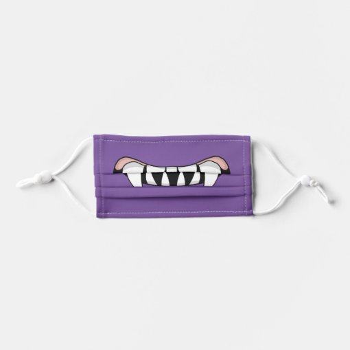 Purple Cartoon Monster Teeth Mouth Kids' Cloth Face Mask 