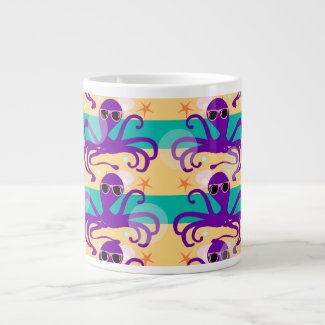 Purple Cartoon Octopus Underwater Fun Design