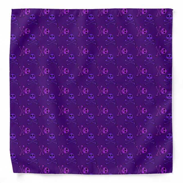 Purple Cartoon Skulls Bandana (Front)
