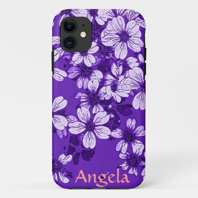 purple case with white flowers (Back)
