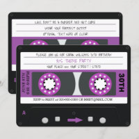 Purple Cassette Tape Retro 80s Birthday Party