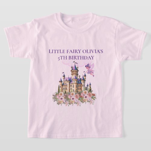 Purple Castle Fairytale Birthday Theme Guest  T_Shirt