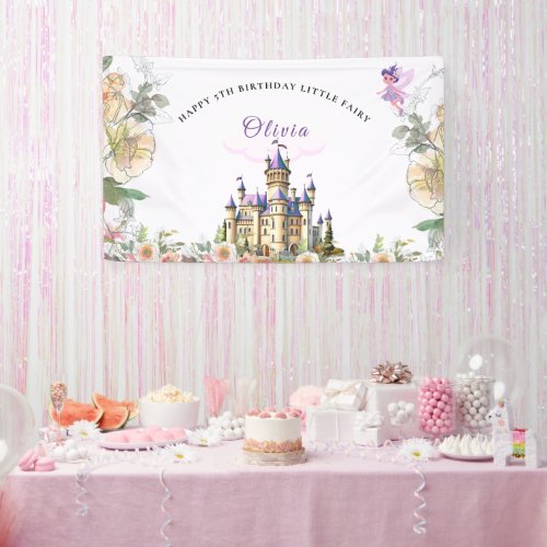 Purple Castle Fairytale Birthday Theme with Fairy Banner