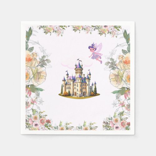 Purple Castle Fairytale Birthday Theme with Fairy Napkins