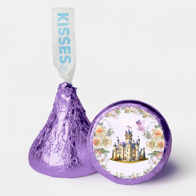 Purple castle Fairytale theme thank you  Hershey®'s Kisses® (Front)