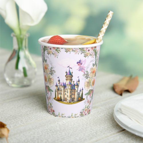 Purple castle Fairytale theme thank you  Paper Cups