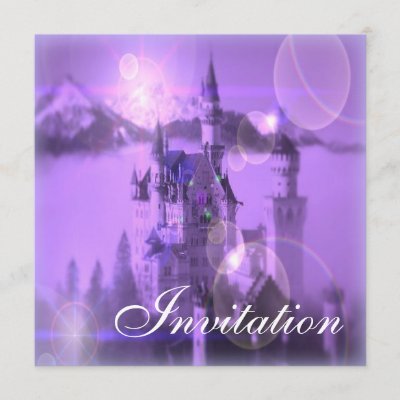 Purple Castle Tea Party Bridal Shower Invitation