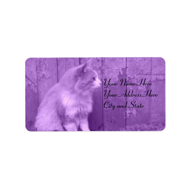 Purple Cat Address Labels (Front)