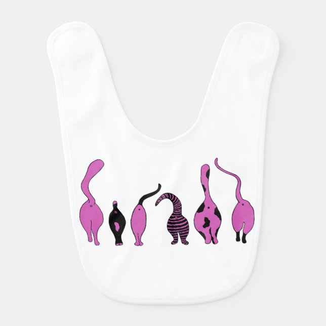 Purple Cat Butts Baby Bib (Front)