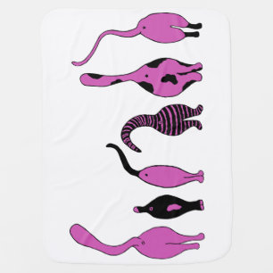 Purple Cat Butts Baby Blanket