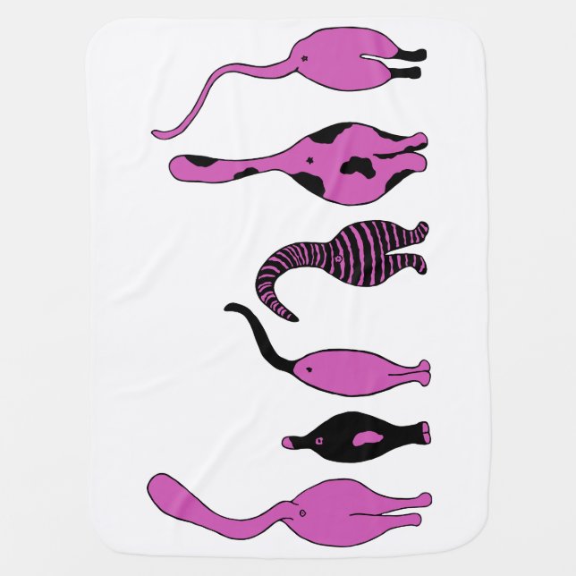 Purple Cat Butts Baby Blanket (Front)