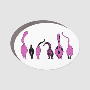 Purple Cat Butts Car Magnet