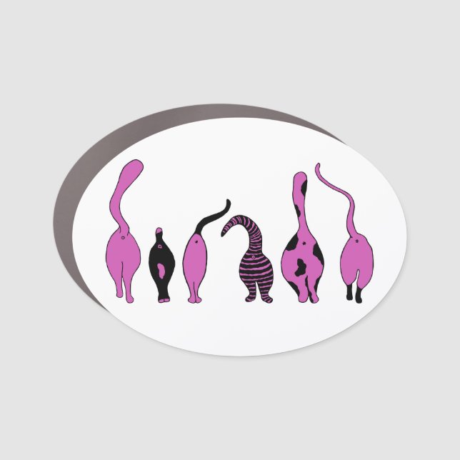 Purple Cat Butts Car Magnet (Front)