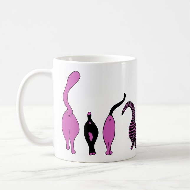 Purple Cat Butts Coffee Mug (Left)