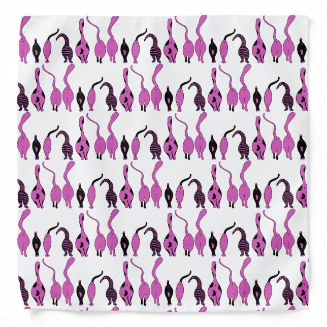 Purple Cat Butts Pattern Bandana (Front)