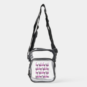 Purple Cat Butts Pattern Clear Crossbody Bag