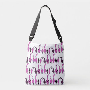 Purple Cat Butts Pattern Crossbody Bag
