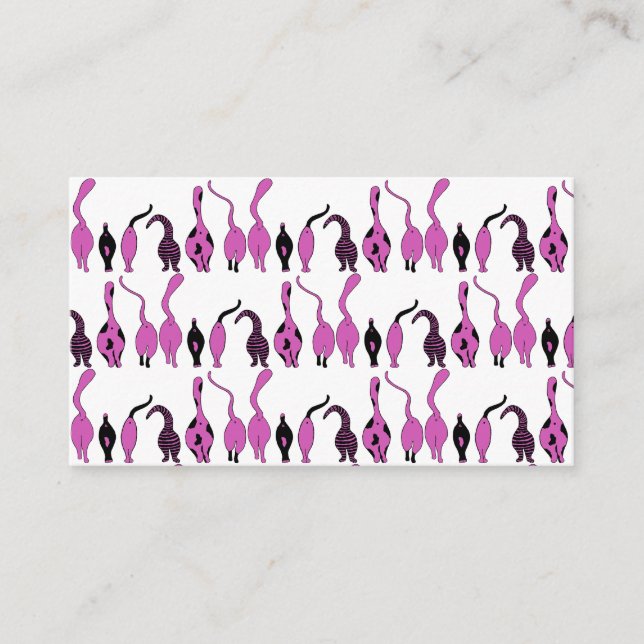 Purple Cat Butts Pattern Enclosure Card (Front)