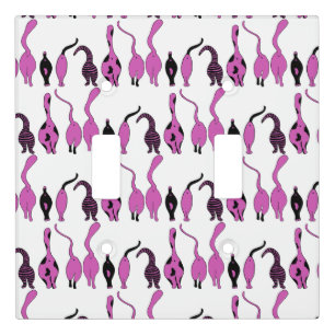 Purple Cat Butts Pattern Light Switch Cover