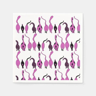 Purple Cat Butts Pattern Napkins