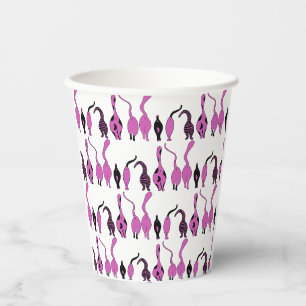 Purple Cat Butts Pattern Paper Cups
