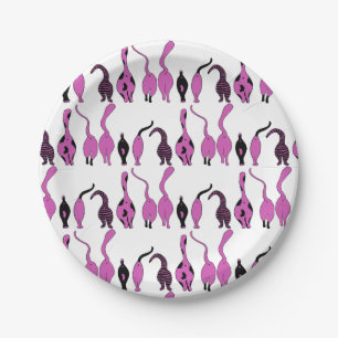 Purple Cat Butts Pattern Paper Plates