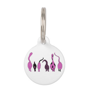 Purple Cat Butts Pet ID Tag