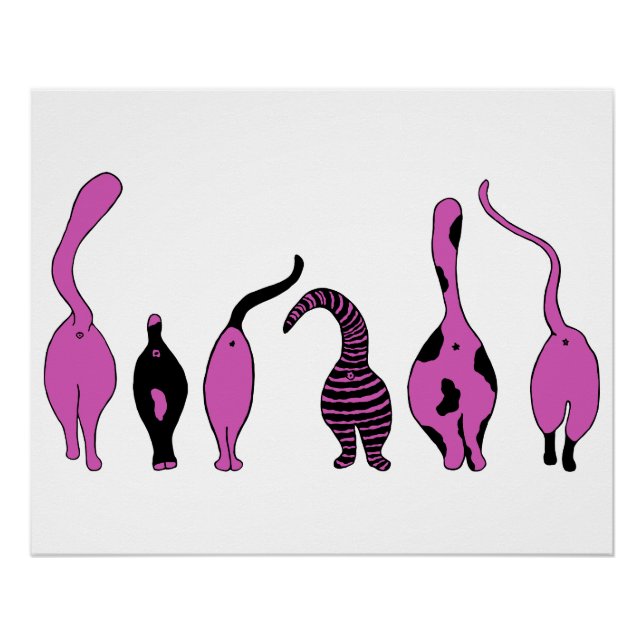Purple Cat Butts Poster (Front)