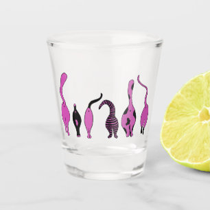 Purple Cat Butts Shot Glass
