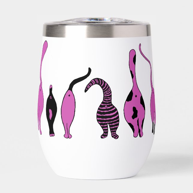 Purple Cat Butts Thermal Wine Tumbler (Front)