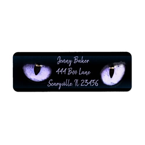 Purple Cat Eyes Halloween Spooky Black Label