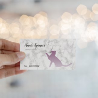 Purple cat in marble  -  veterinarian