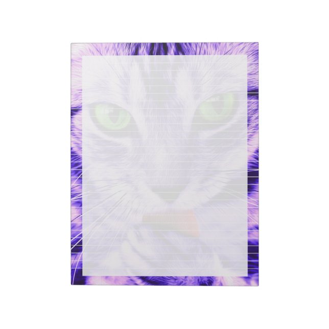 Purple Cat Lined - 11" x 8.5" Notepad (Rotated)
