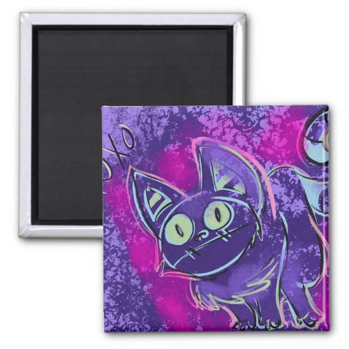 Purple Cat Magnet