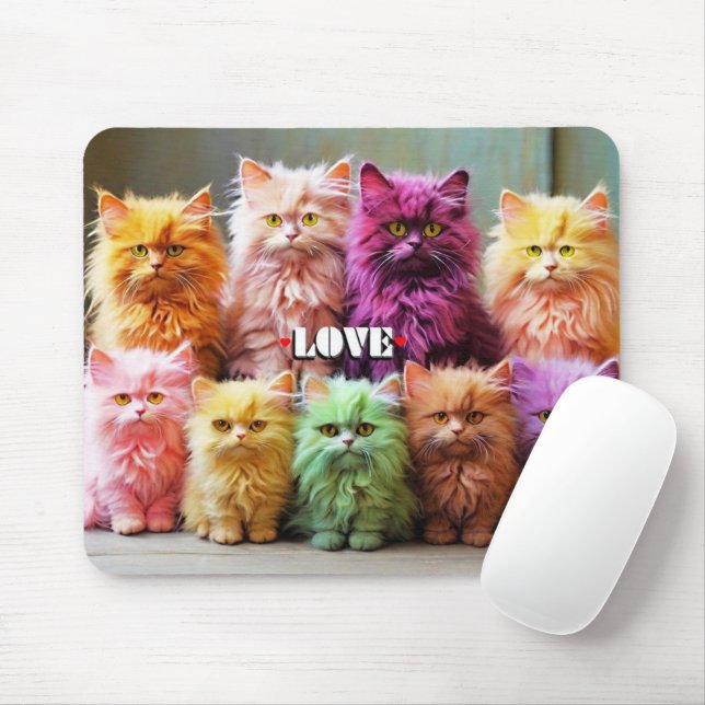 Purple Cat Mouse Pad – Perfect Gift for Cat Lovers (With Mouse)