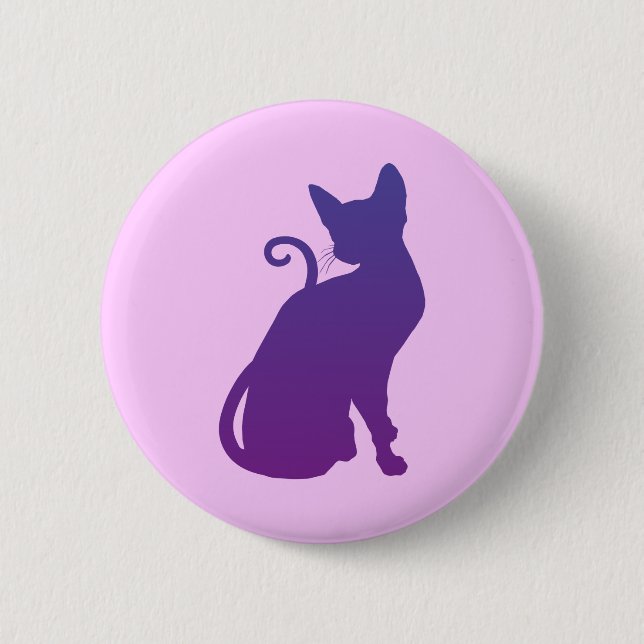 Purple Cat Pinback Button (Front)