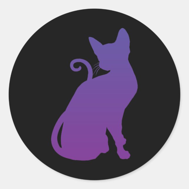 Purple Cat Sticker (Front)