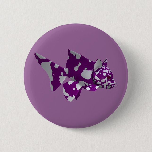 Purple Catfish Pinback Button (Front)