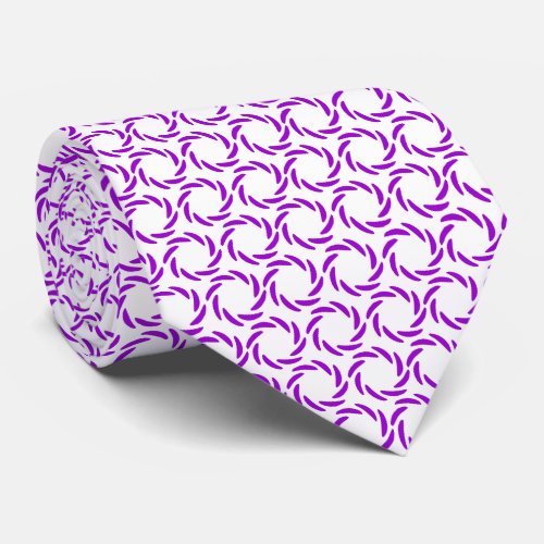 Purple Catherine Wheels _ White Neck Tie