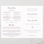 Purple Catholic Wedding Mass Ceremony Program<br><div class="desc">This simple, yet elegant, folded Catholic wedding ceremony with mass program booklet features a cross and stylish accents of calligraphy script. The neutral, classic, purple and white, typography design provides you with a text template for a traditional Catholic order of service with mass. There is plenty of room to include...</div>