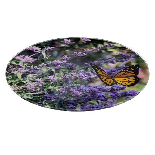 Purple Catmint Flower Butterfly Floral  Cutting Board