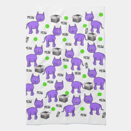 Purple Cats Kitchen Hand Towel