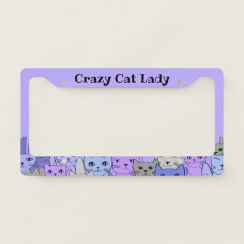 Purple Cats License Plate Frame by SjasisDesignSpace at Zazzle